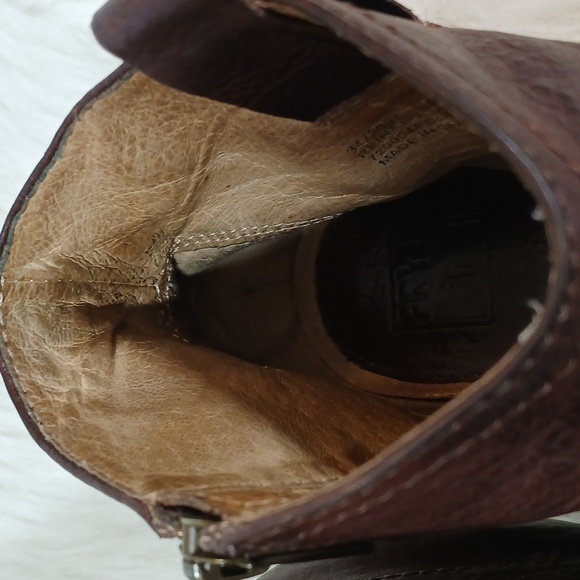 Frye Rich Brown Leather Ankle Booties Women's Sz 8.5 - Picture 12 of 12